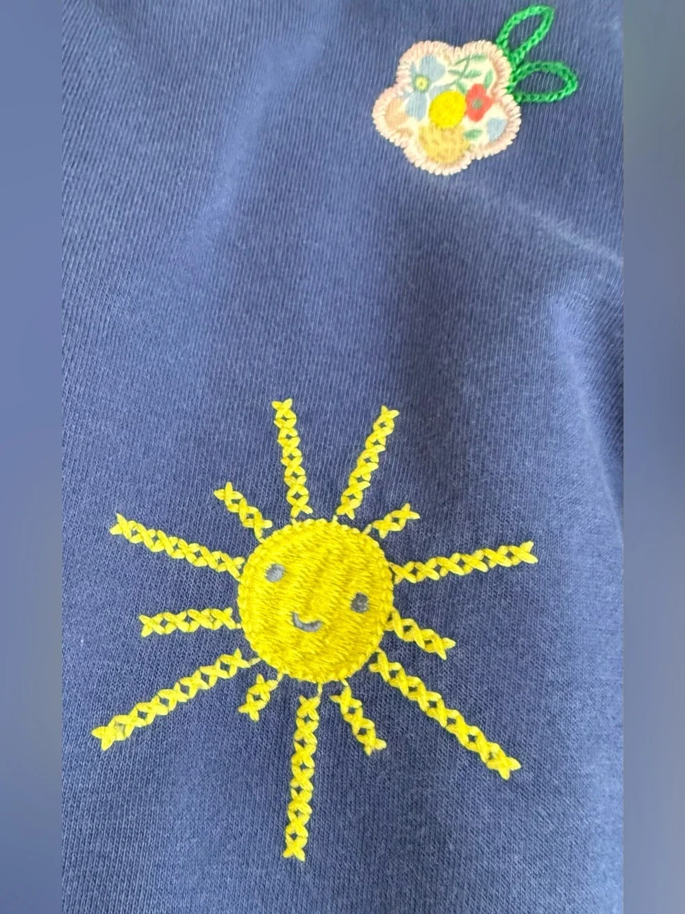 Mini Boden Navy Embroidered Patch Dress - Youth Size 11/12